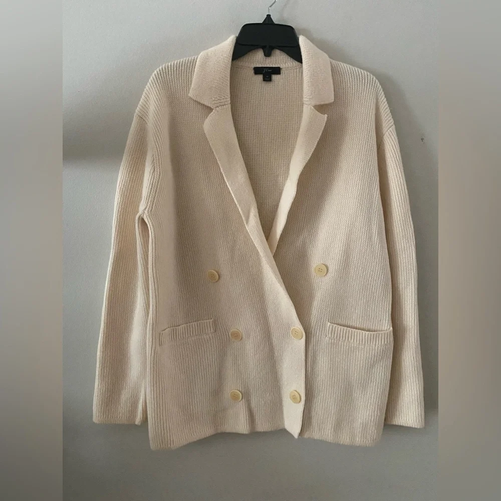 J.Crew Double Breasted Merino Wool Blend Sweater Blazer  M pristine condition